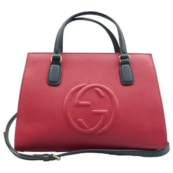 GUCCI SOHO CONVERTIBLE TOP HANDLE SATCHEL LEATHER 100% AUTHENTIC - Picture 4 of 16